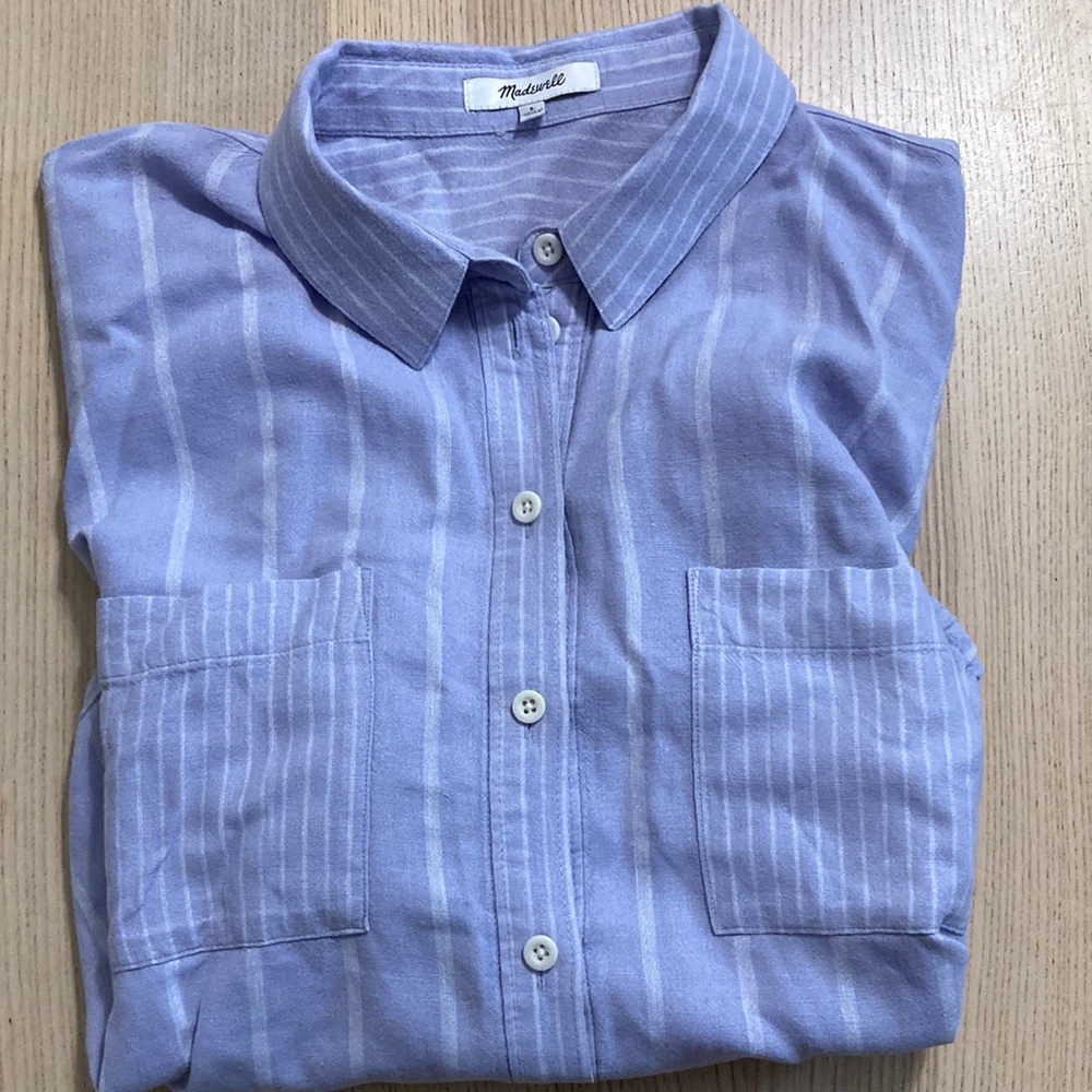 Madewell Cropped Button Down Shirt Size Large